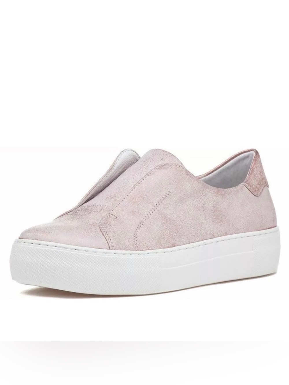 NWT J/SLIDES ALARA Soft Pink Metallic Suede Slip-On Sneaker